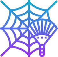 A spider web with a fan on top vector