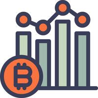 Bitcoin graph icon vector
