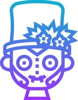 A cartoon character wearing a top hat and a flower vector