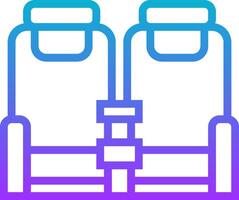 Two seats in a row with a purple and blue background vector