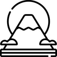 A mountain with clouds and sun in the background vector