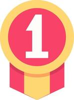 A one badge with a number one on it vector