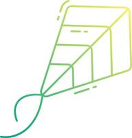 A kite with a green and yellow line drawing vector