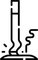 A black and white drawing of a pipe with smoke coming out of it vector
