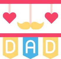 A father's day card with hearts and a mustache vector