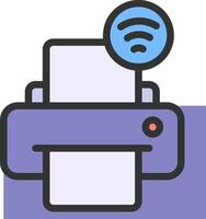 Printer icon with wifi symbol vector