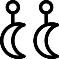 Two crescent shaped objects with a moon on top vector