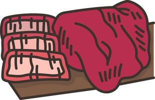 A piece of meat is sitting on a table vector