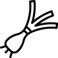 A black and white drawing of a carrot vector