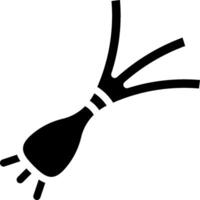 A black and white icon of a rocket vector