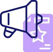 A megaphone and a star icon vector