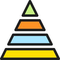 A pyramid with four different colors vector