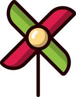 A pinwheel with a green and red color vector