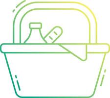 A basket with a bottle of water and a spoon vector