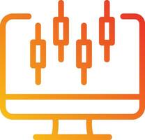 A computer monitor with a bunch of candles on it vector