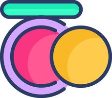 A pink and yellow container with a yellow and pink lid vector