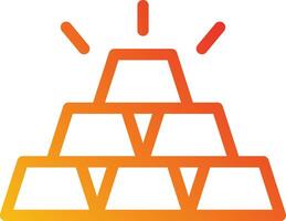 A pyramid of bricks with a light shining on it vector