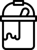 A black and white icon of a container with a spoon vector