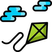 A kite flying in the sky with clouds vector