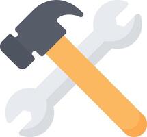 A hammer and wrenches icon on a white background vector