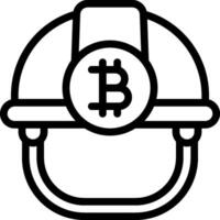 Bitcoin miner helmet icon vector