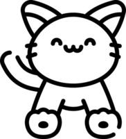 Kawaii cat coloring pages vector