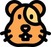 A cartoon hamster head with a yellow nose vector
