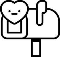 A heart shaped mailbox icon vector
