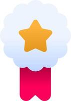 A star and cloud icon with a ribbon vector