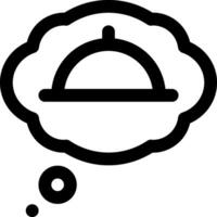 A black and white image of a thought bubble with a hat on it vector