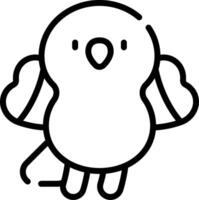 A black and white drawing of a bird vector