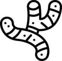 A black and white drawing of a worm vector