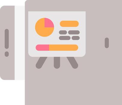 A white refrigerator with a bar graph on it vector