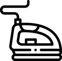A black and white image of an iron vector