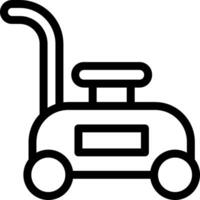 A black and white image of a lawn mower vector