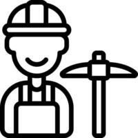 A black and white icon of a man with a hammer vector