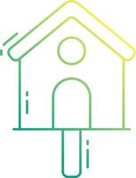 A birdhouse with a green and yellow outline vector