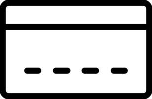 A black and white icon of a credit card vector