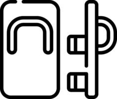 A black and white icon of a phone and a key vector
