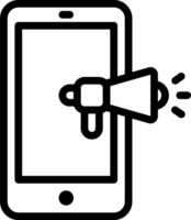 A smartphone with a megaphone on it vector