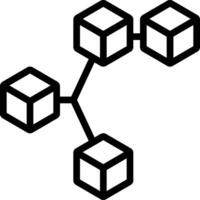 A black and white image of a cube network vector