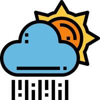 A cloud with the sun behind it and the word hava vector