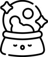A black and white drawing of a snow globe vector