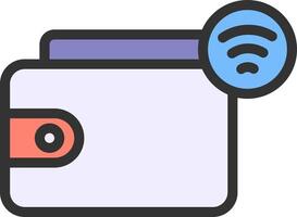 Wallet with wifi icon illustration vector