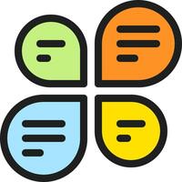 Four colored speech bubbles with a white background vector