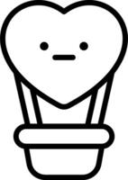 A heart shaped plant with a face on it vector