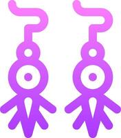 Two purple earrings with a question mark on them vector