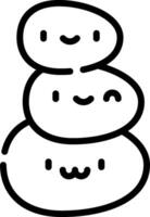 A black and white drawing of a stack of rocks vector