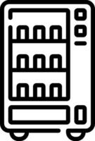 A black and white icon of a vending machine vector
