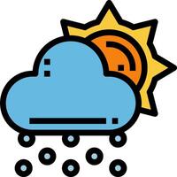 A cloud with sun and snow on it vector